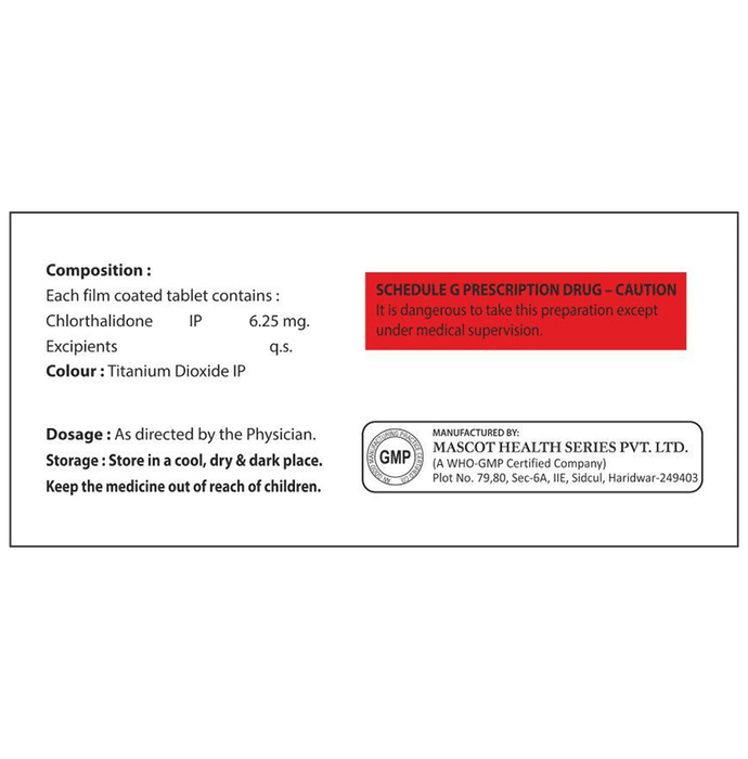 Chlorix 6.25 Tablet Chlorthalidone 6.25mg