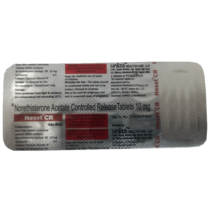 Neset CR Tablet    Norethisterone 10mg