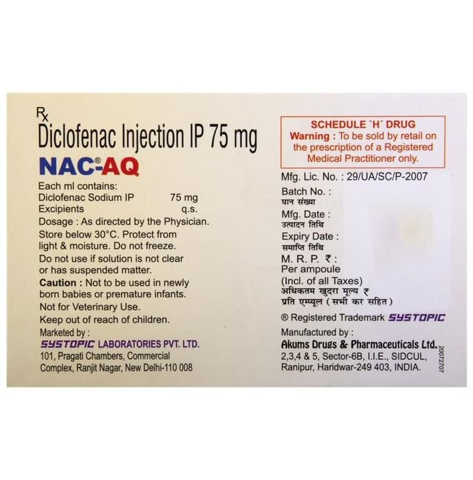 NAC -AQ Injection    Diclofenac 75mg