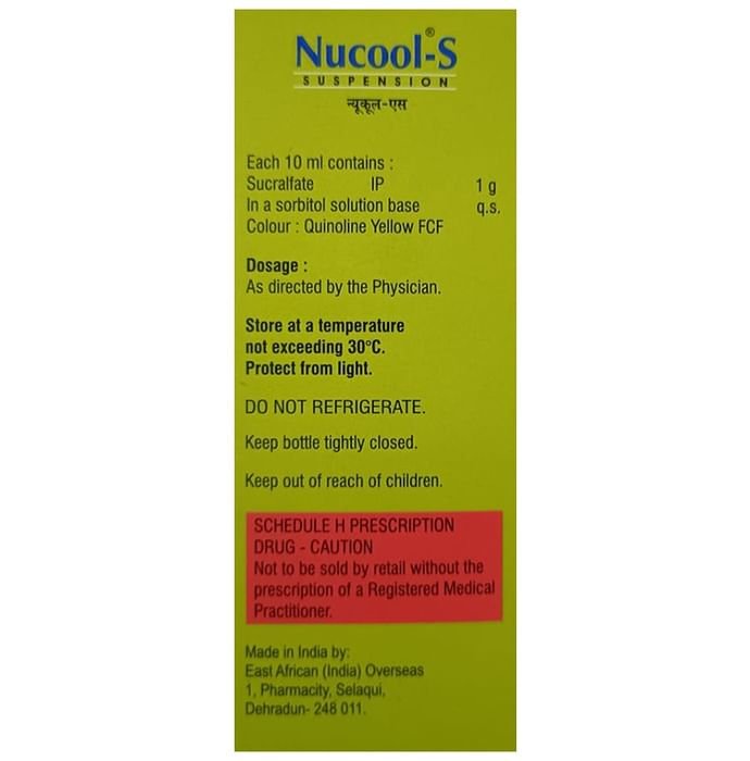 Nucool S 1000mg Suspension    Sucralfate 1000mg