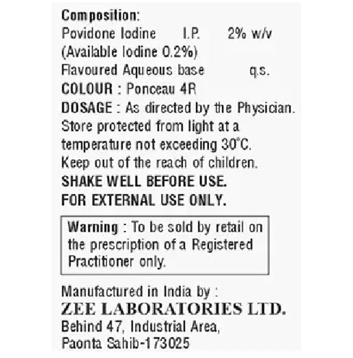 Zevodine Gargle Mint    Povidone Iodine 2% w/v