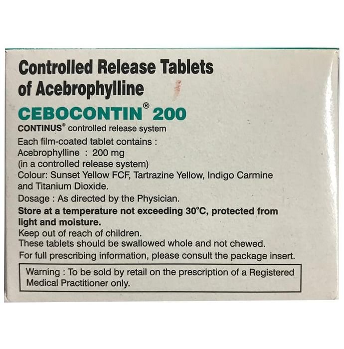 Cebocontin 200 Tablet CR    Acebrophylline 200mg