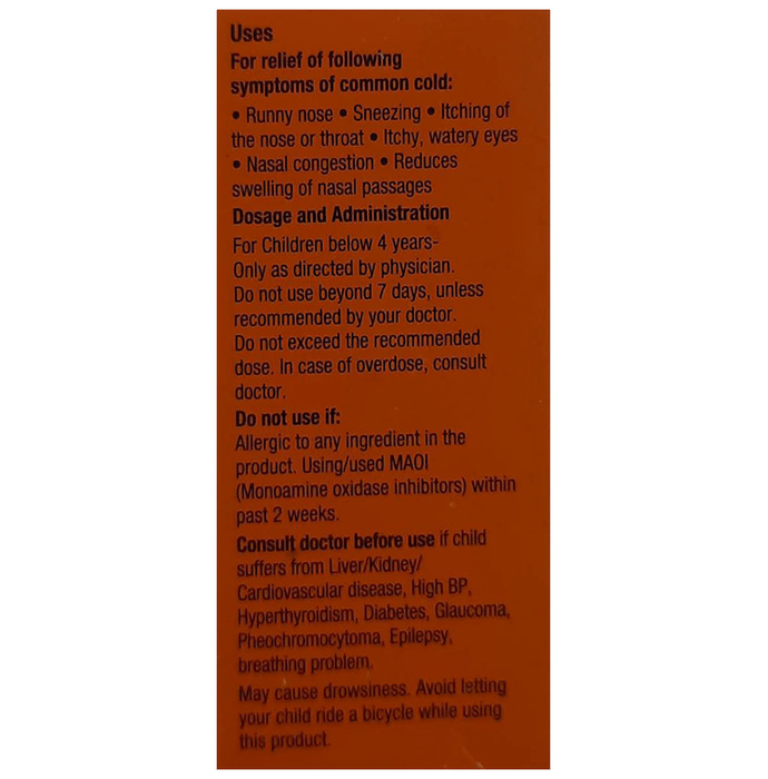T-Minic Oral Drops Orange    Chlorpheniramine Maleate 2mg/ml + Phenylephrine 5mg/ml