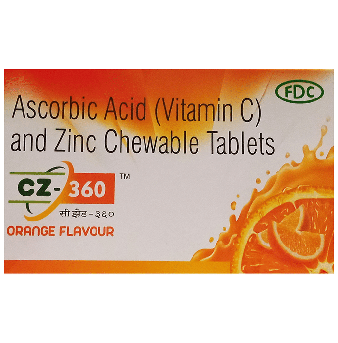 CZ 360 Chewable Tablet Orange    Vitamin C 100mg + Zinc Sulfate 5mg