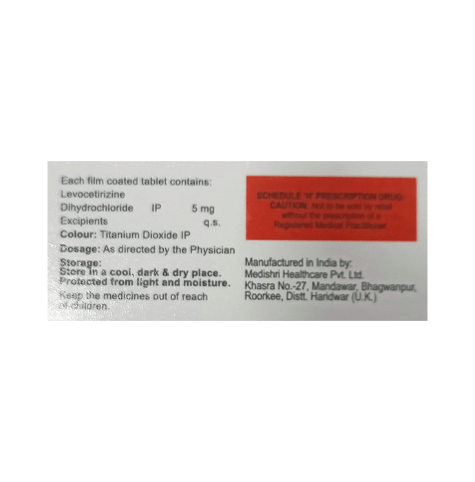 LC-Sure 5mg Tablet    Levocetirizine 5mg