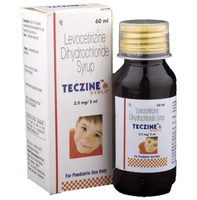 Teczine Syrup    Levocetirizine 2.5mg/5ml