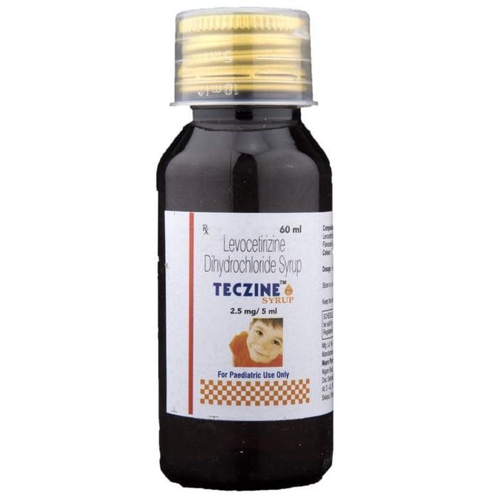 Teczine Syrup    Levocetirizine 2.5mg/5ml