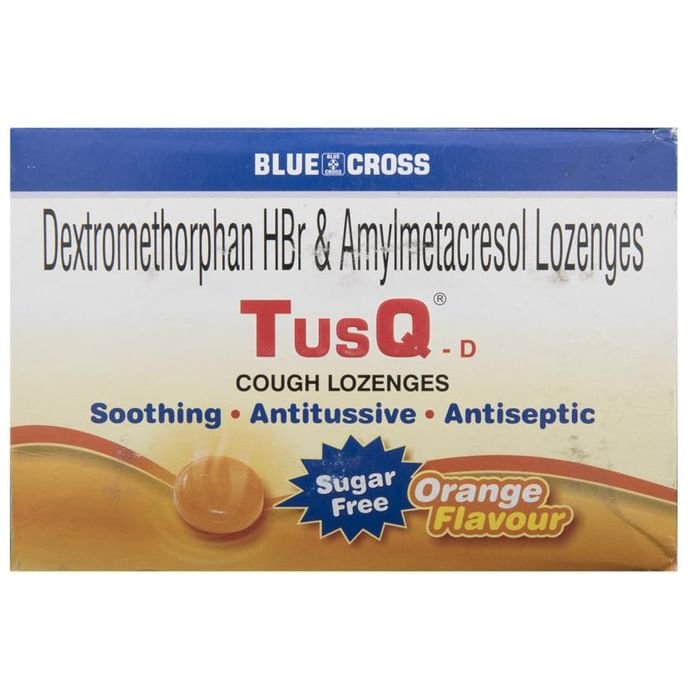 Tusq-D Cough Lozenges Sugar Free    Amylmetacresol 0.6mg + Dextromethorphan Hydrobromide 5mg