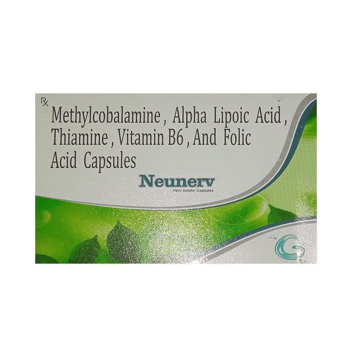 Neunerv Capsule    Methylcobalamin 1500mcg + Alpha Lipoic Acid 100mg + Thiamine mononitrate 10mg + P