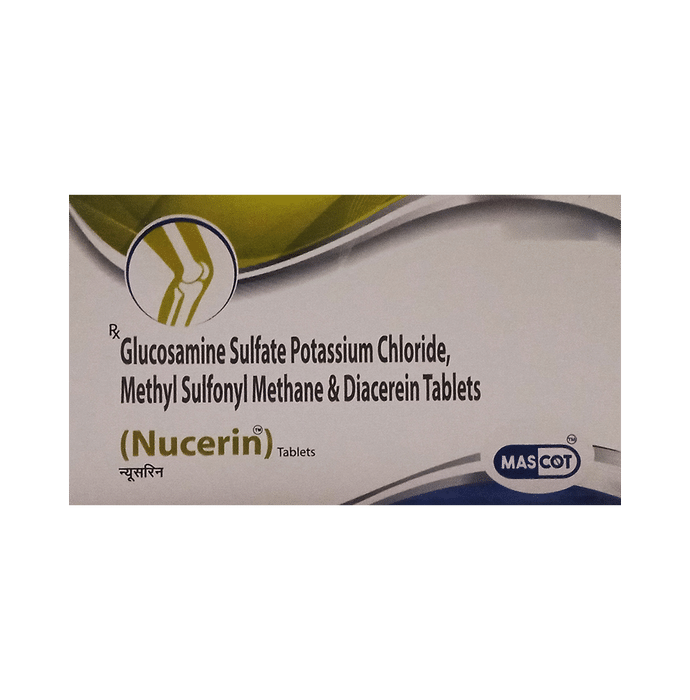 Nucerin Tablet    Diacerein 50mg + Glucosamine Sulfate Potassium Chloride 750mg + Methyl Sulfonyl Me