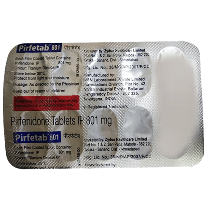 Pirfetab 801mg Tablet    Pirfenidone 801mg