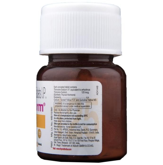 Thyronorm 125mcg Tablet    Thyroxine 125mcg