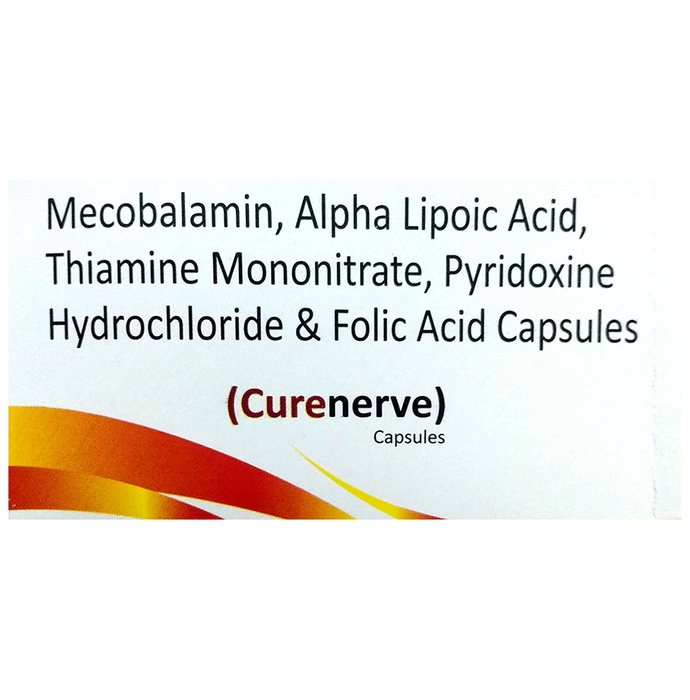 Curenerve Capsule    Methylcobalamin 1500mcg + Alpha Lipoic Acid 100mg + Thiamine mononitrate 10mg +