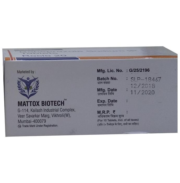 Rocio 20 Tablet    Rabeprazole 20mg