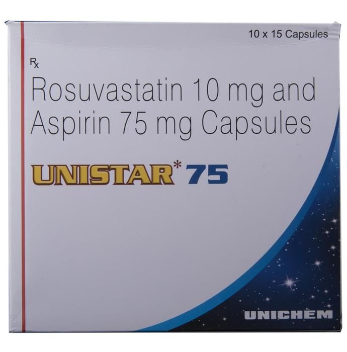 Unistar 75 Capsule    Rosuvastatin 10mg + Aspirin 75mg