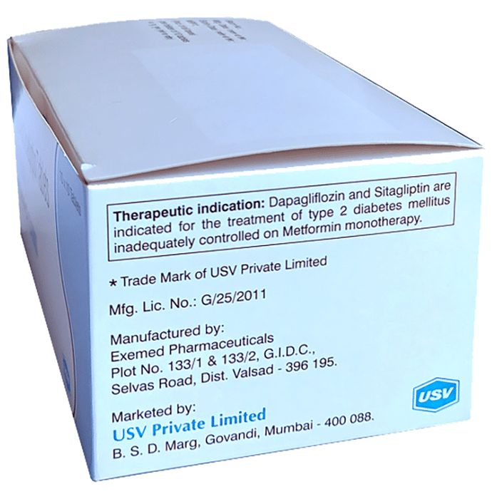Udapa-S 10/100 Tablet    Dapagliflozin 10mg + Sitagliptin 100mg
