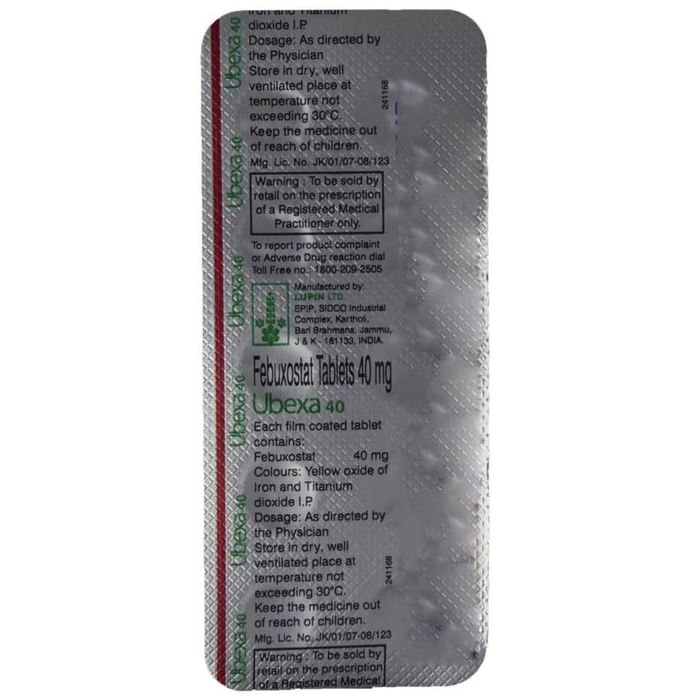 Ubexa 40 Tablet    Febuxostat 40mg