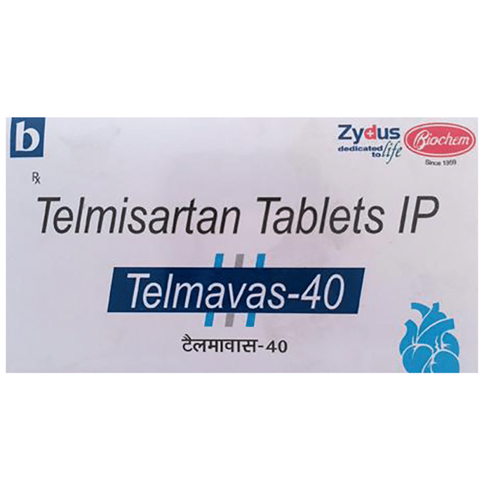 Telmavas 40 Tablet    Telmisartan 40mg
