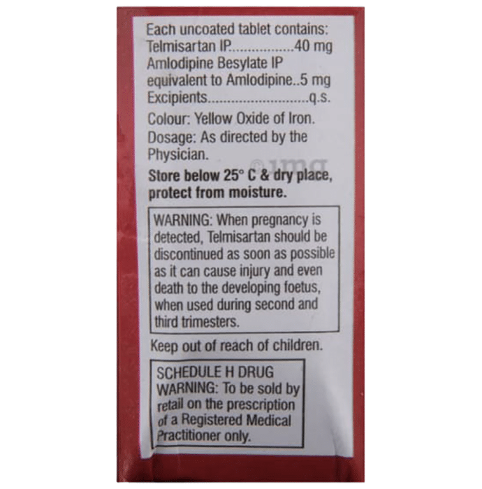 Tsart-AM Tablet    Telmisartan 40mg + Amlodipine 5mg