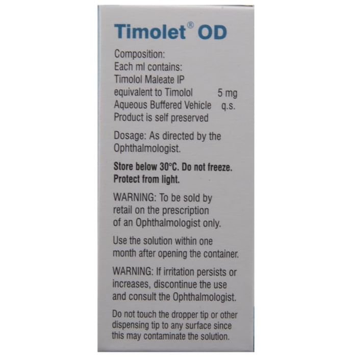 Timolet OD BKC free Eye Drop    Timolol 0.5% w/v