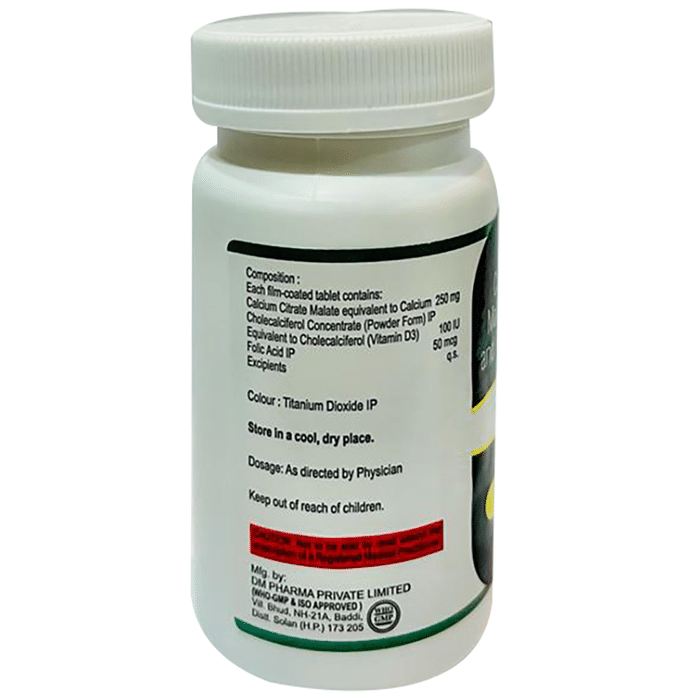 CF-Ccm Tablet    Calcium Citrate Malate 250mg + Vitamin D3 100IU + Folic Acid 50mcg