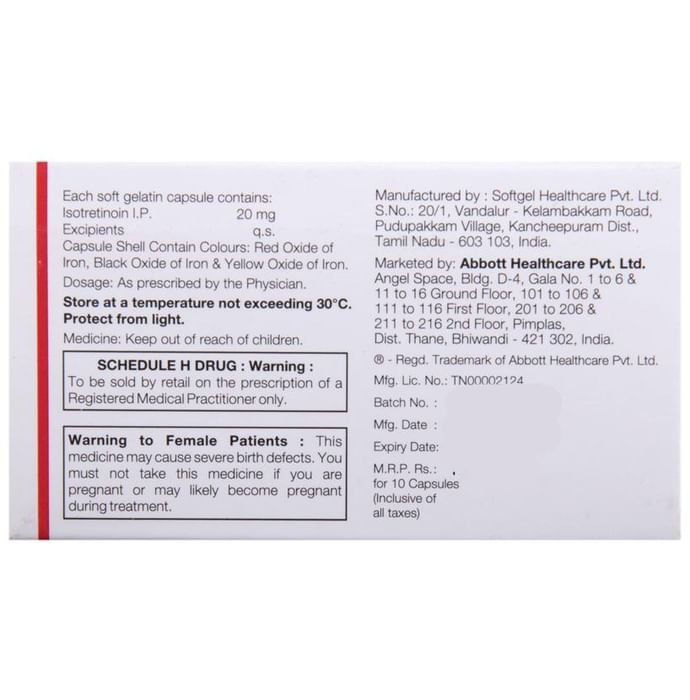 Tufacne 20 Capsule    Isotretinoin 20mg