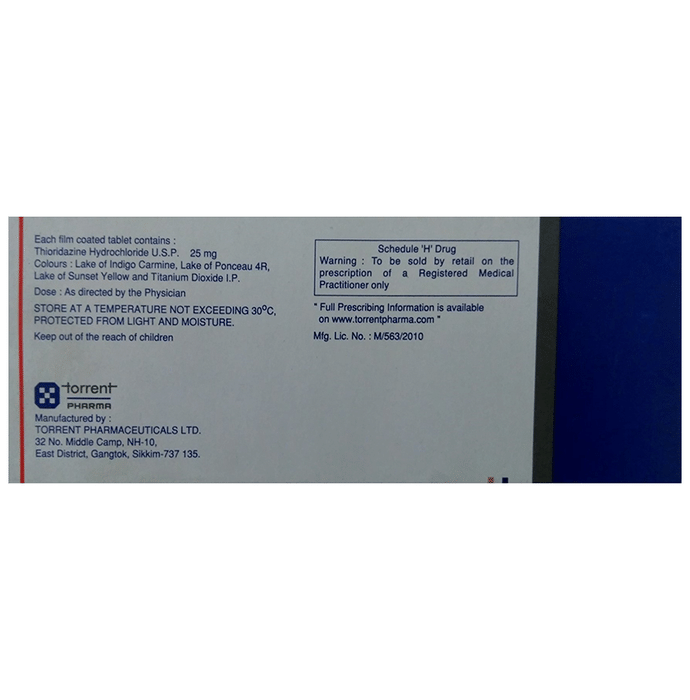 Thioril 25 Tablet    Thioridazine 25mg