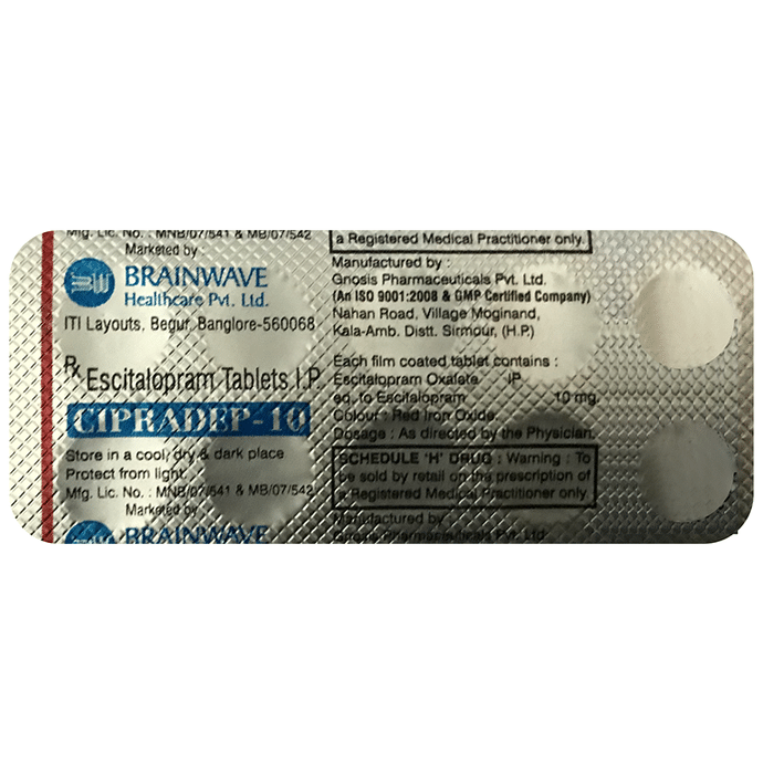 Cipradep 10 Tablet    Escitalopram Oxalate 10mg