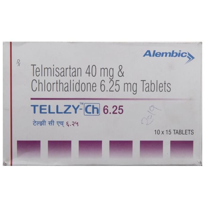 Tellzy-CH 6.25 Tablet    Telmisartan 40mg + Chlorthalidone 6.25mg