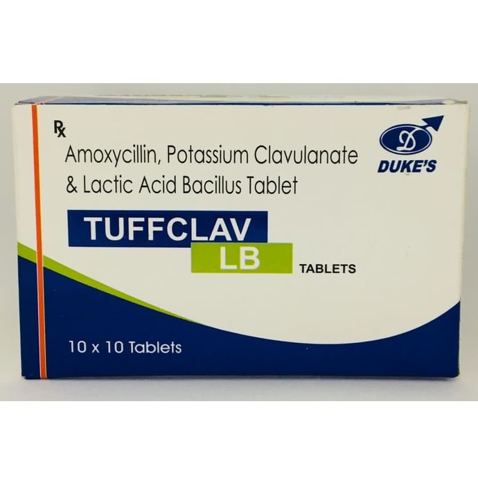 Tuffclav LB Tablet    Amoxycillin 500mg + Potassium Clavulanate 125mg + Lactobacillus Acidophilus 60