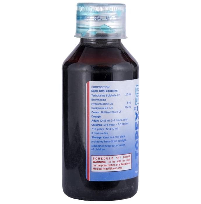 Topex-BR Expectorant    Guaifenesin 100mg + Terbutaline 2.5mg + Bromhexine 8mg