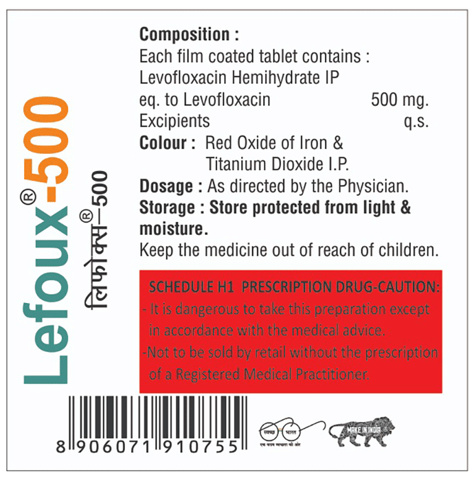 Lefoux 500 Tablet    Levofloxacin 500mg