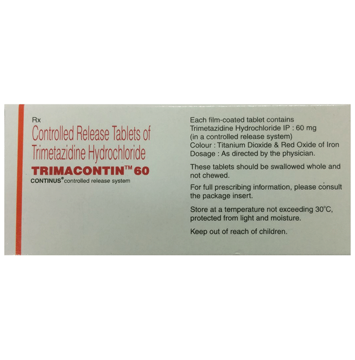 Trimacontin 60 Tablet CR    Trimetazidine 60mg