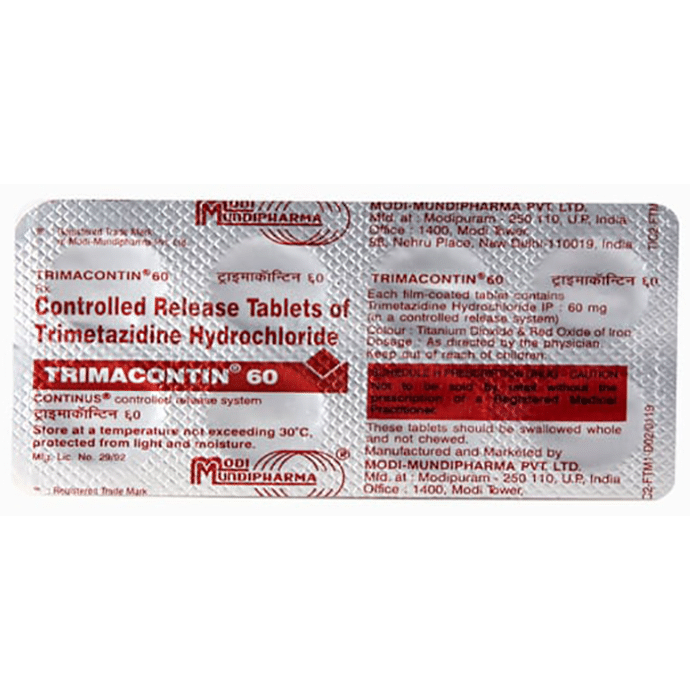 Trimacontin 60 Tablet CR    Trimetazidine 60mg