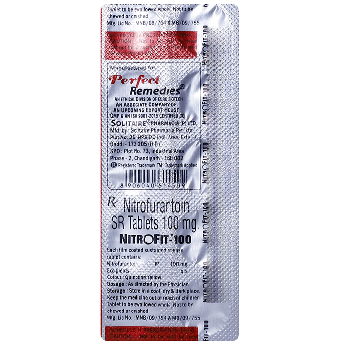 Nitrofit 100 Tablet SR    Nitrofurantoin 100mg
