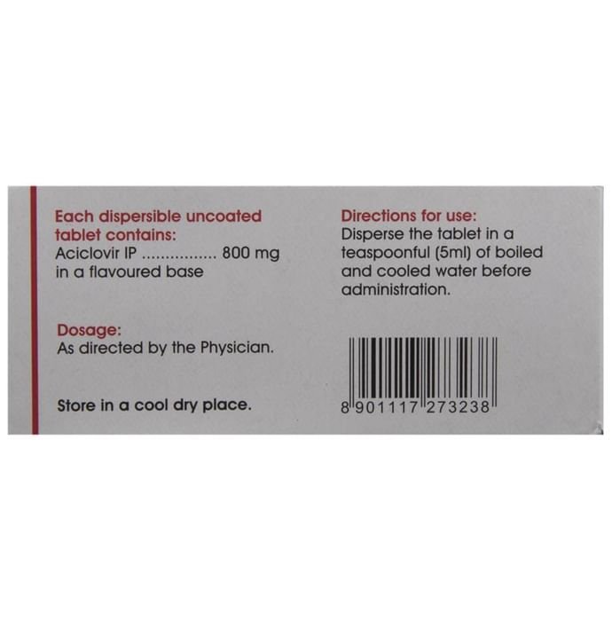 Acivir 800 DT Tablet Acyclovir 800mg