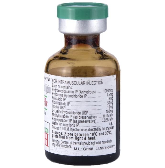 Trineurosol HV Injection    Hydroxocobalamin 1000mcg + Vitamin B6 Pyridoxine 1.5mg + Folic Acid 15mg
