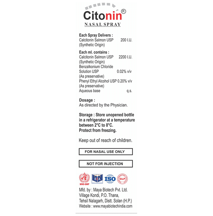 Citonin Nasal Spray    Calcitonin Salmon 200IU