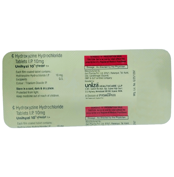 Unihyzi 10 Tablet    Hydroxyzine 10mg
