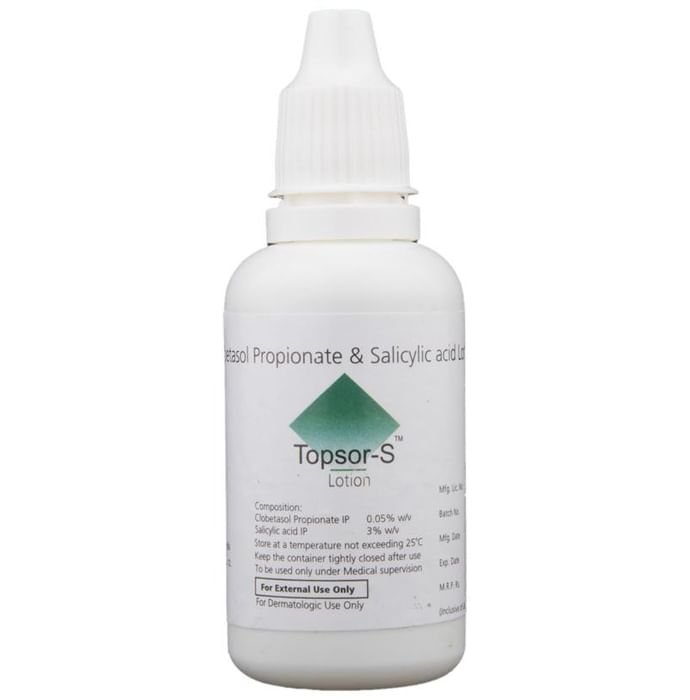 Topsor S Lotion    Clobetasol 0.05% w/w + Salicylic Acid 3% w/w