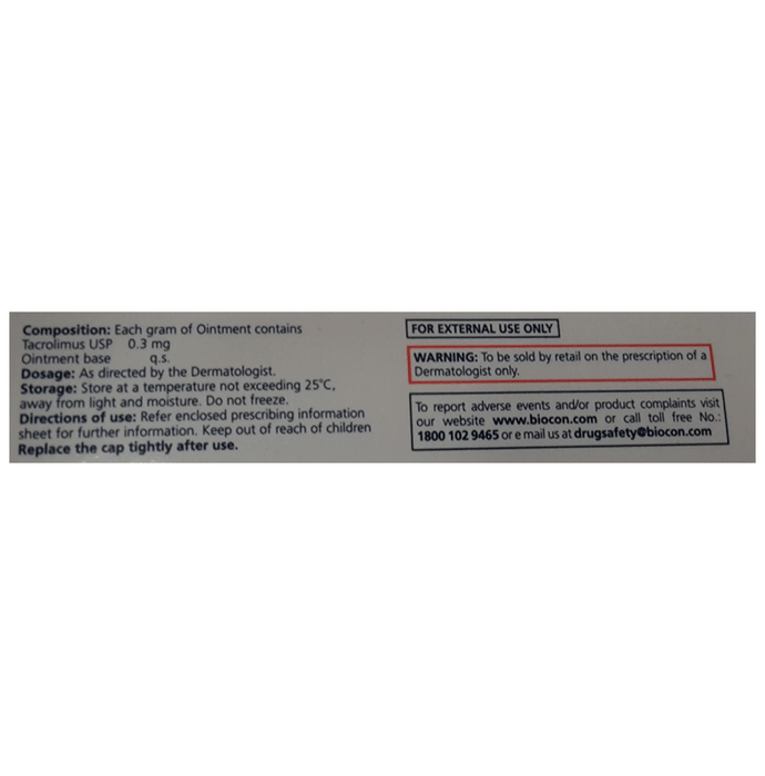 Tbis 0.03% Ointment    Tacrolimus 0.03% w/w