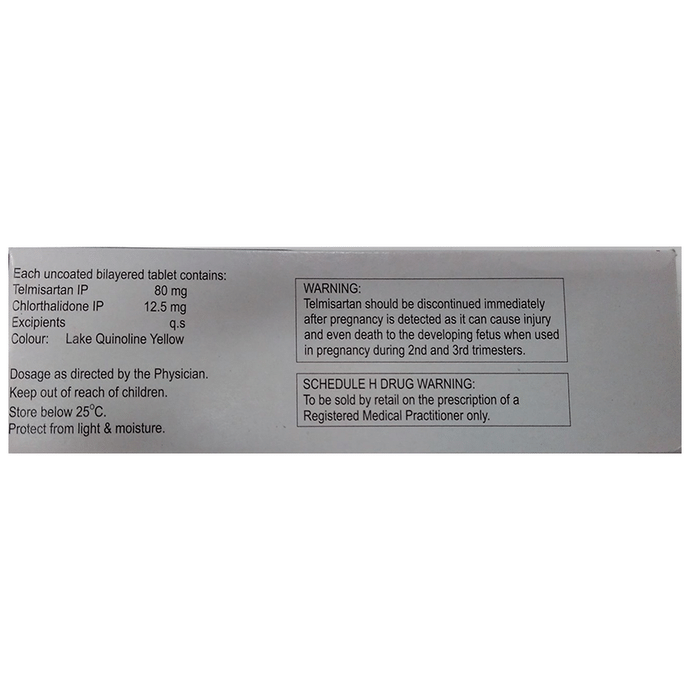 Telsartan-CT 80 Tablet    Telmisartan 80mg + Chlorthalidone 12.5mg