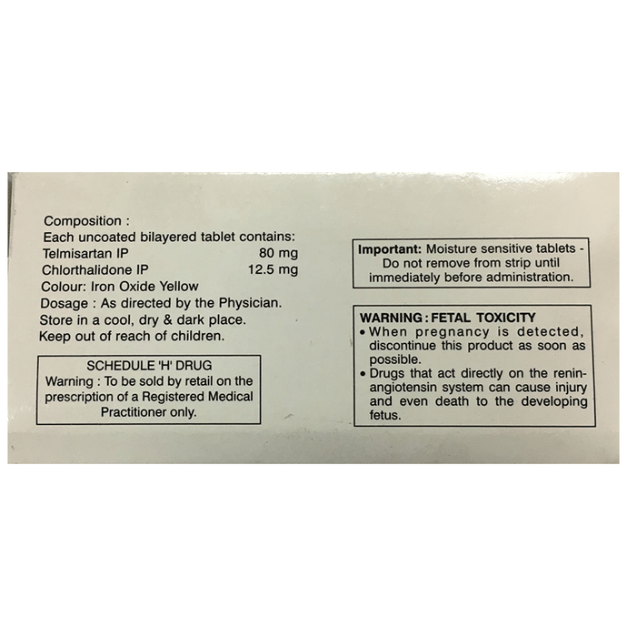 Temsan 80 CT Tablet    Telmisartan 80mg + Chlorthalidone 12.5mg