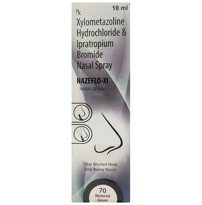 Nazeflo-XI Nasal Spray    Xylometazoline 0.05% w/v + Ipratropium 0.06% w/v