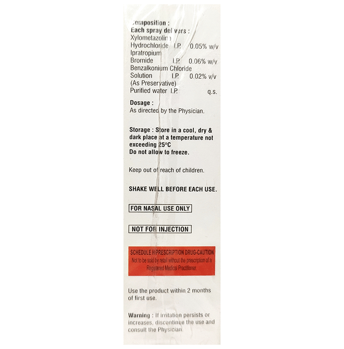 Nazeflo-XI Nasal Spray    Xylometazoline 0.05% w/v + Ipratropium 0.06% w/v
