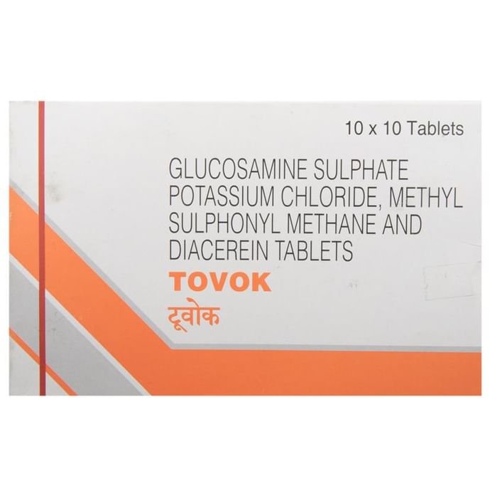 Tovok Tablet    Glucosamine 750mg + Diacerein 50mg + Methyl Sulfonyl Methane 250mg