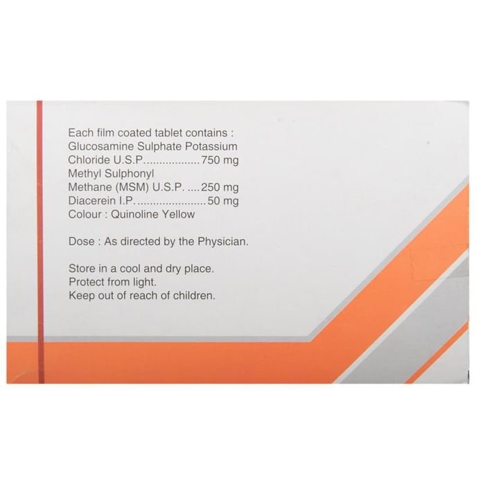 Tovok Tablet    Glucosamine 750mg + Diacerein 50mg + Methyl Sulfonyl Methane 250mg