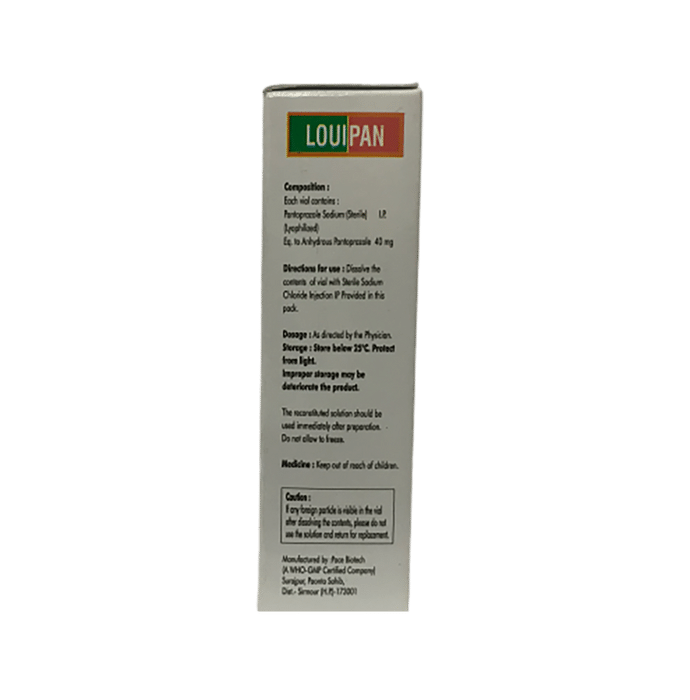 Louipan Injection    Pantoprazole 40mg