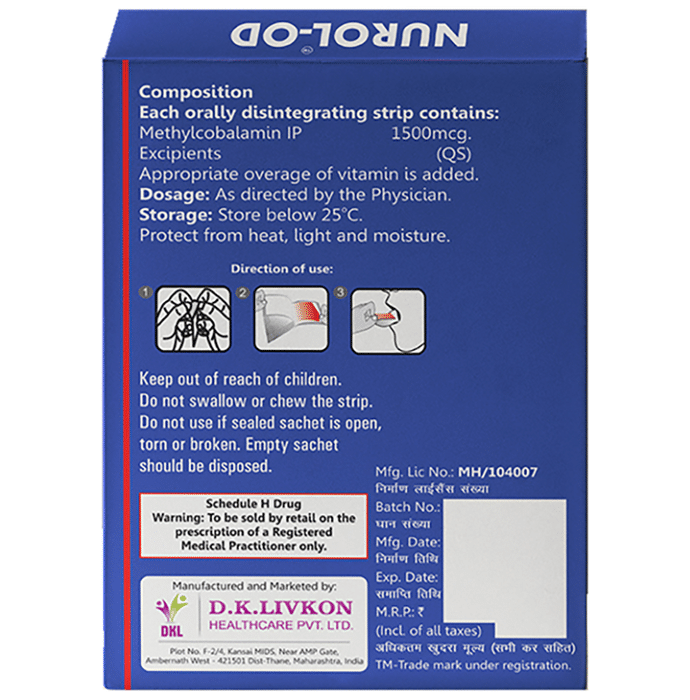 Nurol-OD Disintegrating Strip Sugar Free    Methylcobalamin 1500mcg