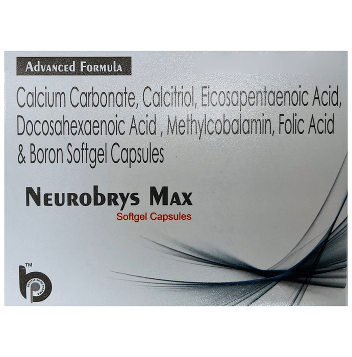 Neurobrys Max Softgel Capsule    Eicosapentaenoic Acid 180mg + Docosahexanoic acidDHA 120mg + Methyl